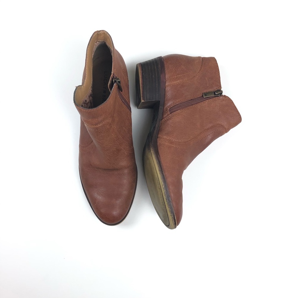 Lucky Brand Brown Side Zip Ankle Boots